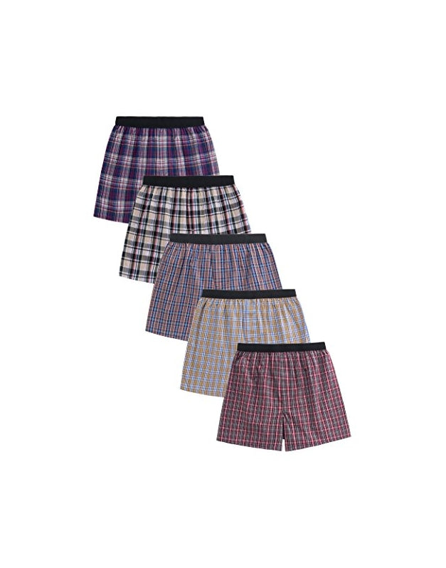 CYZ 5-Pack Men's 100% Cotton Woven Boxers Value Pack