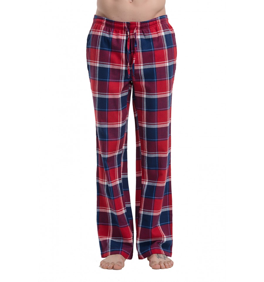 CYZ Men's 100% Cotton Super Soft Yarn Dyed Flannel Plaid Pajama/Louge Pants